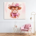 thumbnail image 2 of Pretty In Pink Cow Canvas Wall Art, design by Shawna Stewart, 2 of 8