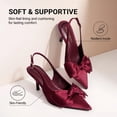 thumbnail image 3 of DREAM PAIRS Women’s Slingback Pumps, 3-Inch Stiletto High Heels with Bow, Closed Toe Satin Dress Shoes for Wedding & Work, 3 of 7