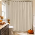thumbnail image 2 of Tan Solid Color Shower Curtain, Waterproof Shower Curtains for Bathroom, Modern Minimalist Pure Color Washable Fabric Bathtub Curtain Set Bath Decor with 12 Hooks Extra Long 72"x96", 2 of 8