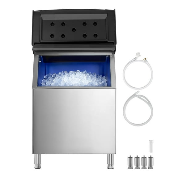 KFFKFF Commercial Ice Storage Bin, 500 lbs Capacity, Stainless Steel Ice Bin with Adjustable Non-slip Rubber Feet, Ideal for Restaurants, Hotels, and Beverage Shops