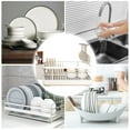 thumbnail image 2 of Stainless Steel Dish Drying Rack with Drainboard and Utensil Holder for Kitchen Counter Organizer Large Capacity Cutlery Drainer, 2 of 5