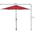 thumbnail image 3 of 10ft Patio Umbrella Outdoor with Tilt & Crank, Steel Pole Parasol for Garden, Beach, Poolside - Beige/Burgundy/Tan/Blue, 3 of 7