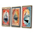 thumbnail image 3 of Designart « Vintage RMS Titanic Postal Stamp II » Bateau Ensemble d'Art Mural Encadré de 3 - Ensemble de Cadres Modernes Rouges pour Mur de Galerie pour Déco Maison, 3 of 6