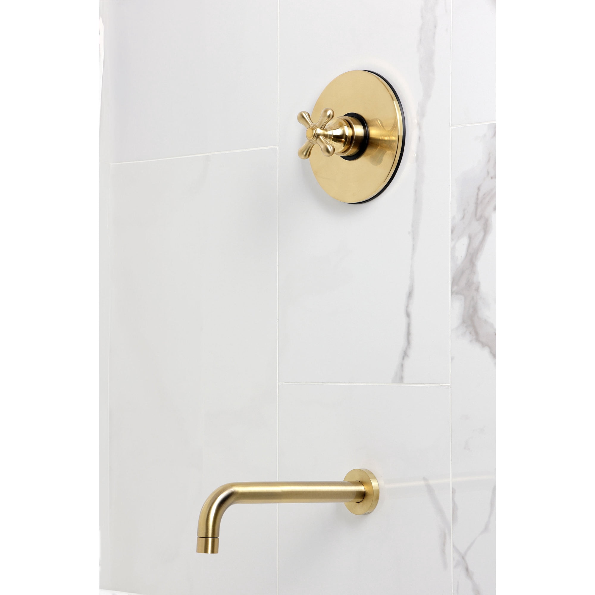 Kingston Brass KB6337AXTO Restoration Single-Handle Pressure Balanced Tub Faucet in Brushed Brass