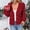 Red, variant on Women's Cardigans Knitted Long Sleeve V Neck Open Front Button up Sweaters Causal Fall Trendy Coat Tops (S, Red)