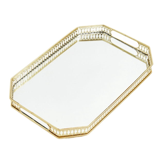 GUOOL Dresser Makeup Tray Serving Gift Cosmetic Perfume Bottle Tray Display for Tea Counter Kitchen Tableware Drinks Dressing Table Size C