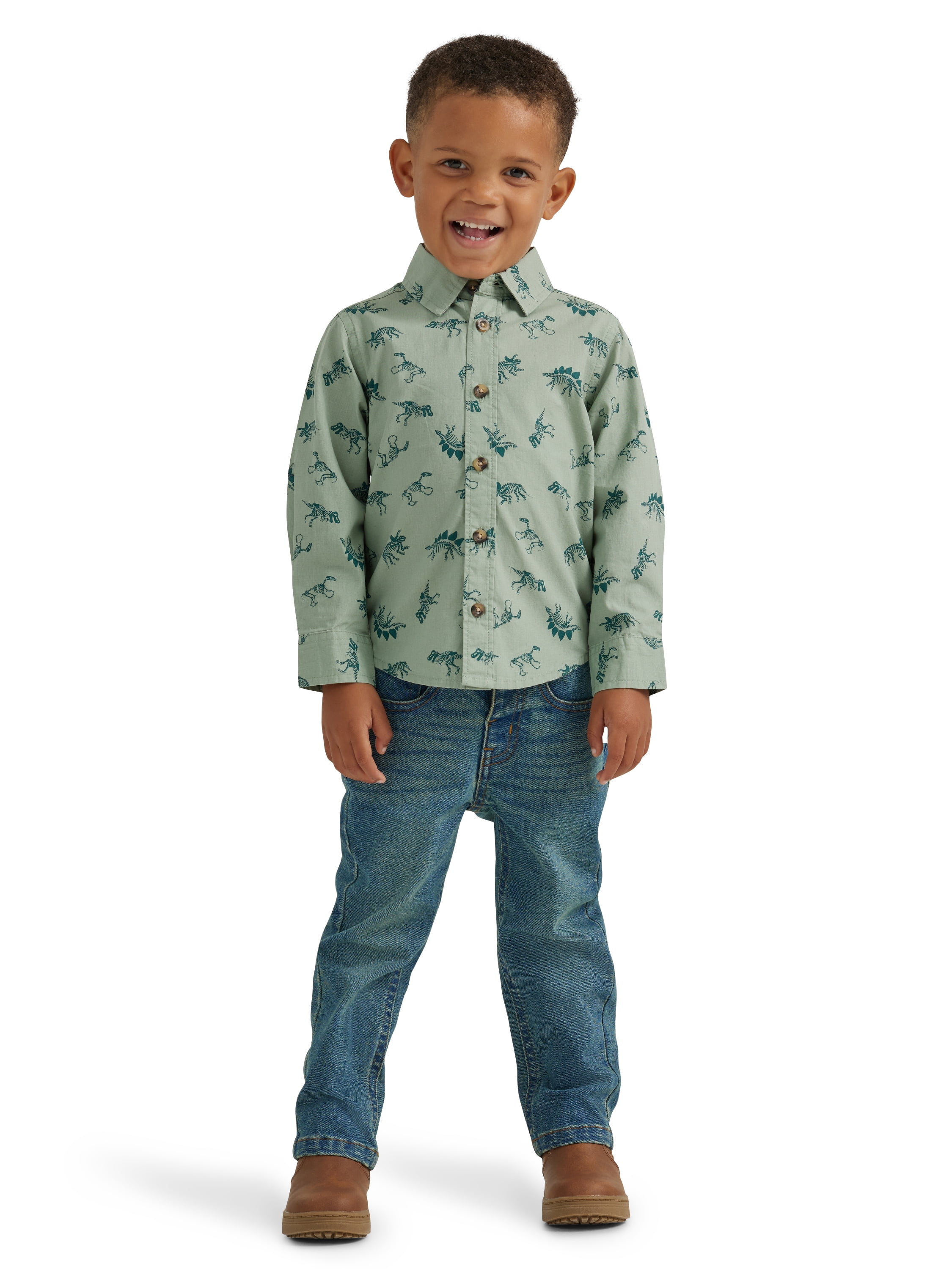 Wrangler Toddler Boy Pull-On Straight Leg Jeans, Sizes 12M-5T