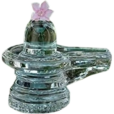 Shiv Crystal Shivling Decorative Showpiece Religious Statue Gift Item for Home & Office Decor, White
