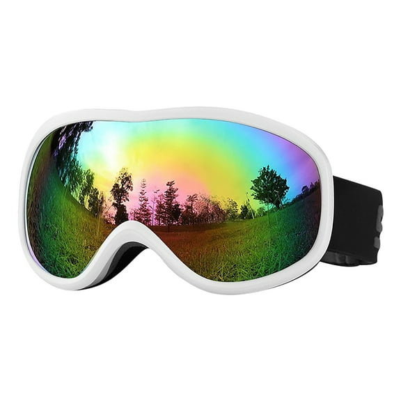 Wlrmin Ski Goggles Snowboard Goggles Adults Youth,Over Glasses White Frame Double Anti-Fog Ski Glasses Large Field Of View Ski Goggles Outdoor Snow Goggles Adult