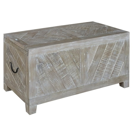 Bengal Manor Light Mango Wood Sliding Top Cocktail Table W Wine