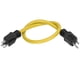 thumbnail image 1 of Cable de extensión de alimentación 12AWG PVC Protección de caucho Conductor de latón 5 15P a 5 15P Cable de extensión Enchufe de EE. UU. AC125V 15A Amarillo 64 cm/25,2 pulgadas, 1 of 9
