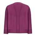 thumbnail image 3 of hxobax Women's Cardigans 3/4 Sleeve Soft Knit Sweaters Open Front Crop Cardigan Bolero Short Shrugs, 3 of 5
