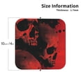 thumbnail image 3 of Fuzoiu Red And Black Abstract Skull Print Leather Coasters Set,Drink Coasters Set of 6,for Tabletop Protection, Durable PVC Coasters,Home Décor and Housewarming Gift,Square, 3 of 7