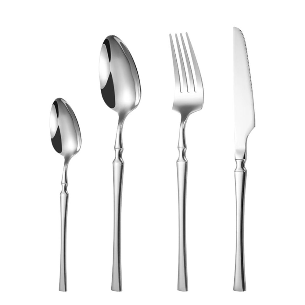 4Pcs/set Dishwasher Safe Bright Reusable Stainless Steel Cutlery Set