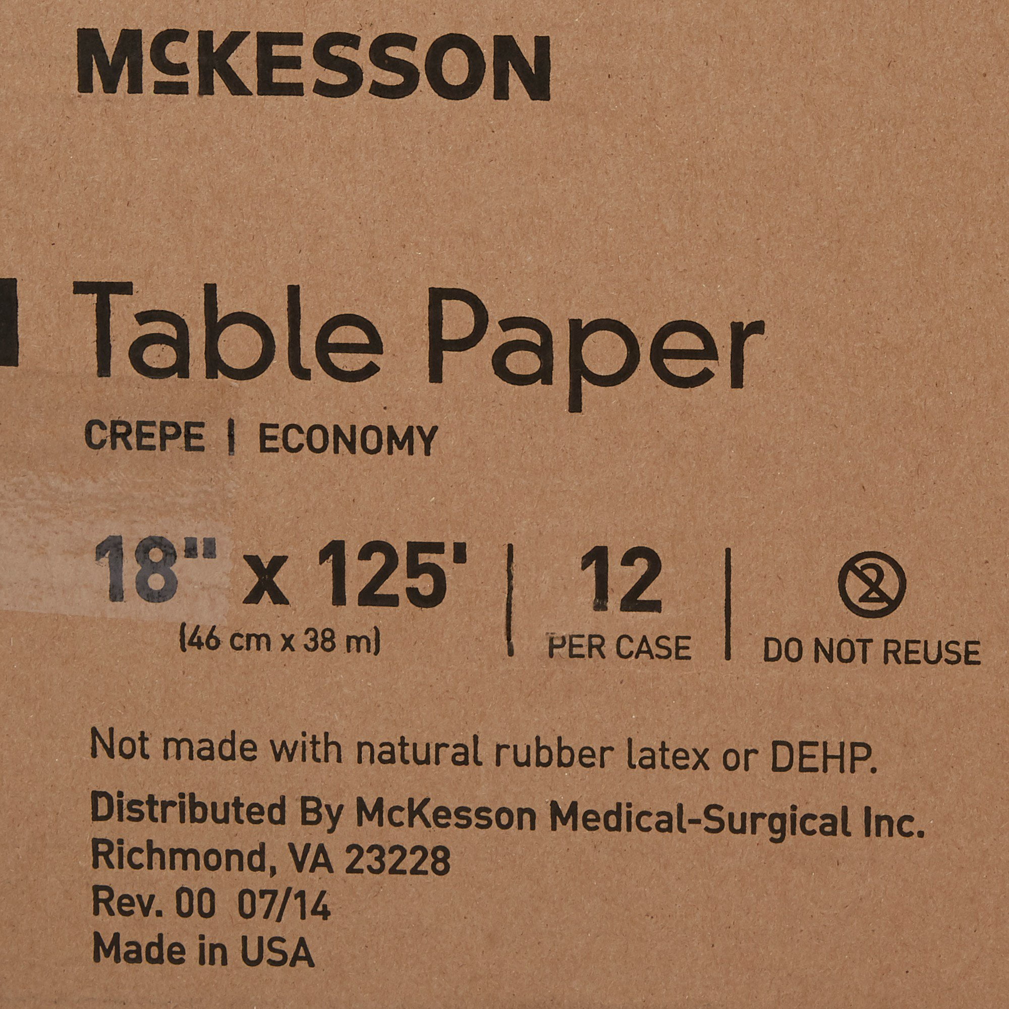 McKesson Exam Table Paper, Crepe - White, 21 in x 125 ft, 12 Count 