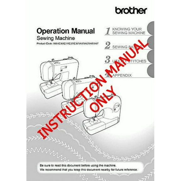 Brother SC707 Sewing Machine Owners Instruction Manual