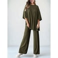 thumbnail image 6 of Women'S Two-Piece Fashion Casual Suit Travel Vacation Clothing Army Green XXL, 6 of 9