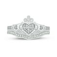 thumbnail image 3 of Cali Trove Sterling Silver 1/5ct TDW Round White Diamond 2 Piece Claddagh Bridal Ring Set, 3 of 7