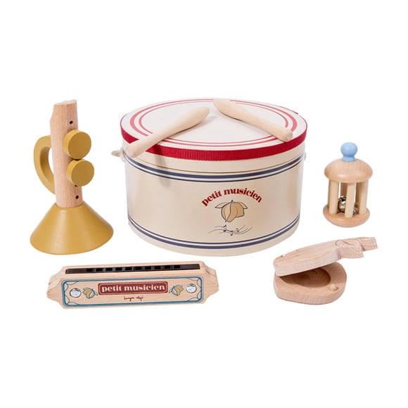 Juego de música de madera de 5 piezas, juguetes musicales para bebés, instrumento Musical preescolar para pequeños para la coordinación de