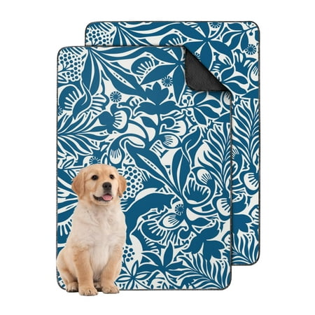 Large Washable Pee Pads with Tropical Design Reusable and Built with a Leak-Barrier Non-Skid Backing Stays Put on Wood and Tile. (Hawaiian plant patterns 24 x35 )