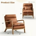 thumbnail image 3 of Ebello Mid Century Modern Accent Chair, Double-Padded Reading Armchair with Wood Frame & Lumbar Cushion for Living Room, Bedroom & Office, Brown, 3 of 8