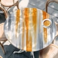 thumbnail image 2 of Orange Gray Round Tablecloth, Fitted Table Cover with Elastic for 45"-54" Round Tables, Retro Country Abstract Ombre Aesthetic Table Cloth Outdoor Indoor Dinning Party Waterproof Tablecloths, 2 of 7