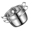 thumbnail image 2 of Multi-Functional Steamer Stainless Steel Steamer Pot Double Handle Soup Pot for Cooking, 2 of 8