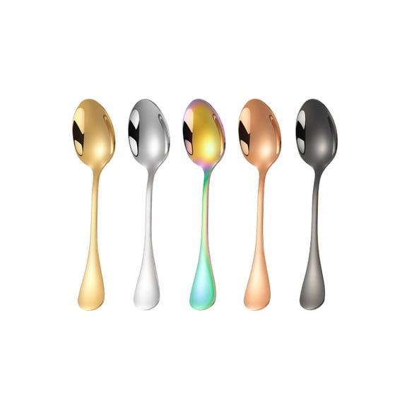 COMIART 5 - piece Set of 304 Stainless - Steel Condiment Spoons, Coffee Spoons, Household Stirring Spoons and Small Yogurt Spoons