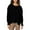 Black, variant on Women's Ribbed Knit Sweatshirt, Textured Crew Neck Pullover Top, Medium Weight Casual Long Sleeve Shirt for Everyday Comfort, Autumn and Spring Wear Beige L