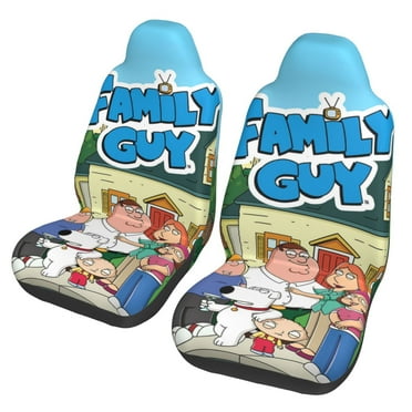 2 PCS Fam-ily Guy Car Seat Covers Cartoon Car Interior Seat Accessories Men Women Car Front Seat Protectors Universal Fit for Car Auto Truck Van SUV Sedan Vehicle