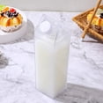 thumbnail image 2 of Botella de agua transparente reutilizable con forma de cartón de leche, ideal para deportes, actividades al aire libre, viajes y camping. También sirve como botella para jugos., 2 of 8