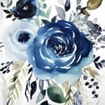 thumbnail image 6 of JRXY Navy Watercolor Flowers Boho Roses Round Tablecloth with Elastic Edge 100% Polyester Fiber White, 6 of 8