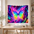 thumbnail image 5 of Large Cosmic Butterfly with Swirling Galaxy Nebula Background, Mystical Psychedelic for Space Lovers, Vibrant Celestial Wall Art, Halloween Gift Tapestry Wall Hanging for Bedroom and Living Room, 5 of 7