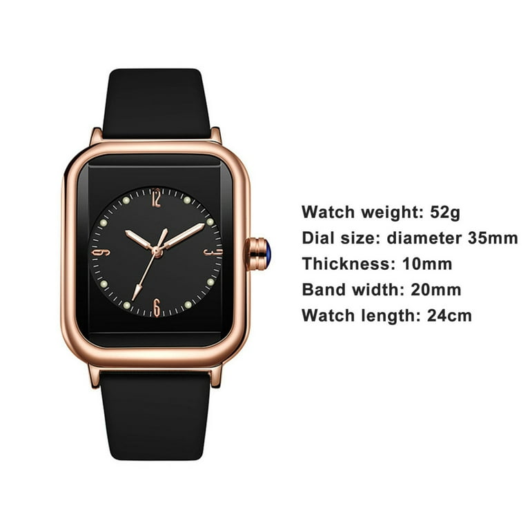 Women's Casual Square Watch Luminous Wrist Watch with Easy Read