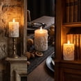 thumbnail image 5 of Steadline Decorative Light,Resin Skull Flameless LED Lamp,Simulated Flickering Light Effect,Spooky Ambient Lighting For Indoor Halloween Events And Themed Table Layouts(White), 5 of 7