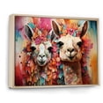 thumbnail image 2 of Designart "Colorful Floral Portrait of Fluffy Alpacas" Animals Framed Wall Art - Traditional Pink Alpaca Bedroom Framed Canvas Wall Art, 2 of 6