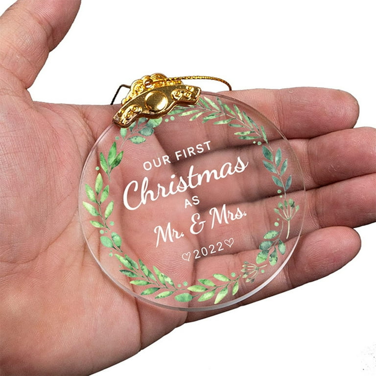 Clear Acrylic Blanks Christmas Ornament Elegant Simple Design