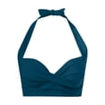 thumbnail image 3 of Women Underwire Bikini Top - Push Up Swimsuit Top Bra Padded Bathing Suit 2026 Twist Front Swimwear Dark Blue M, 3 of 4