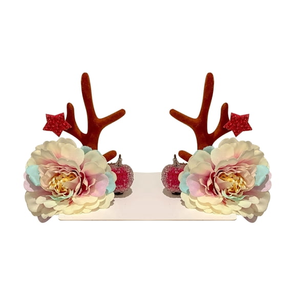 DagobertNiko Christmas Reindeer Antlers Headband Hairpins Hairbands Girls Beauty Headdresses Pine Cone Hair Accessories Cute Reindeer Christmas Hair Clips