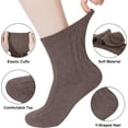 thumbnail image 3 of Pack of 5 Womens Winter Socks Warm Thick Knit Wool Soft Vintage Casual Crew Socks Gifts, 3 of 6