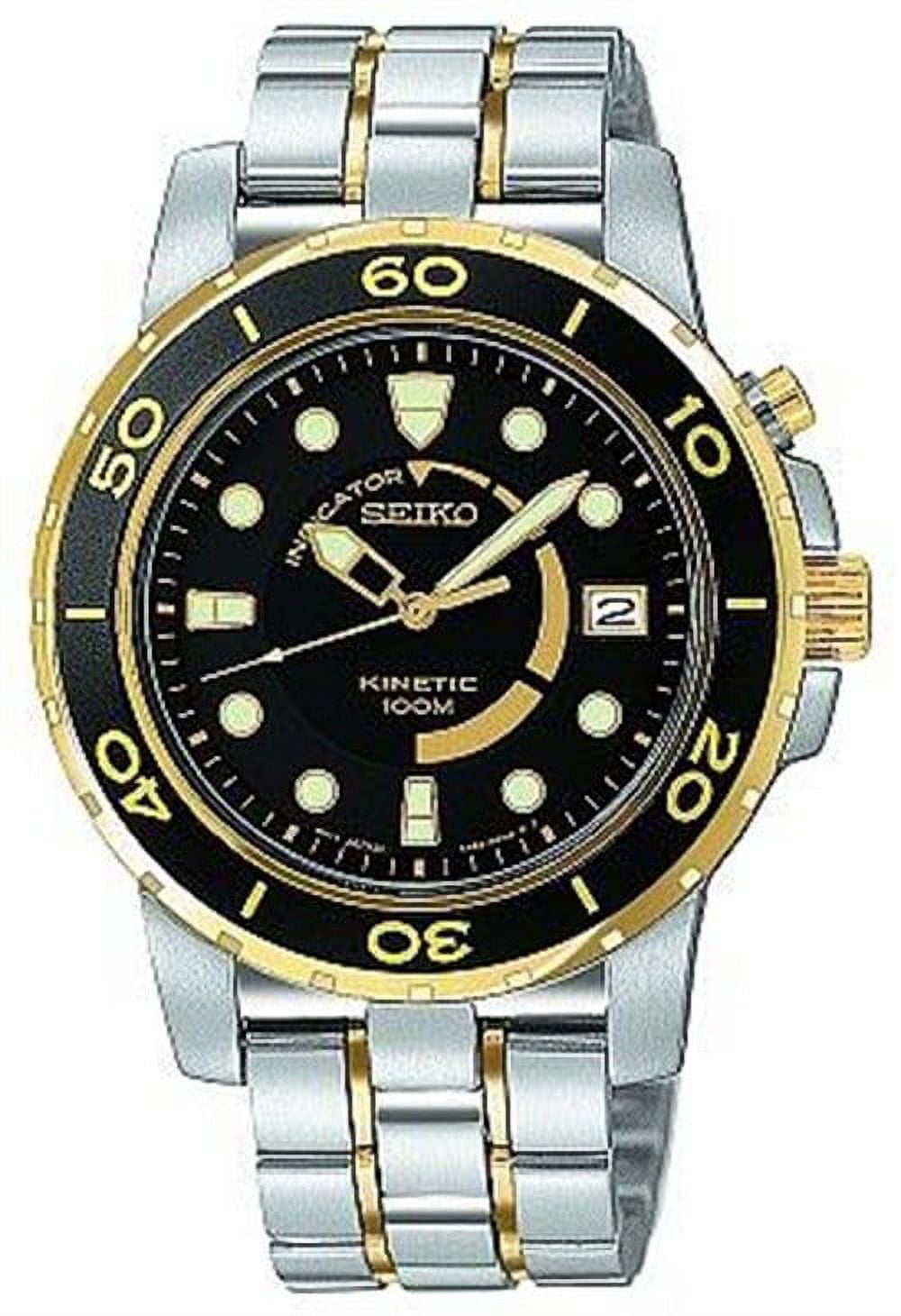 SEIKO Kinetic 腕時計 100m防水 黒/赤 Seiko 5 Sports セイコー SEIKO 腕時計 SPORTS 自動巻(手巻付き
