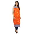 thumbnail image 6 of Bimba Women Ethnic Cotton custom Kurti Kurta Long Blouse Orange Top Tunic, 6 of 7