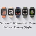 thumbnail image 4 of 2 Pack Diamond Case Tempered Glass Screen Protector Compatible with iWatch 40mm Series 4/5/6/SE, Bling Diamonds Hard PC Bumper Frame Compatible with iWatch 40mm (Clear/Clear), 4 of 5