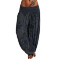 thumbnail image 1 of Pantalones bombachos estampados de talla grande para mujer, pantalones largos de pierna ancha, pantalones bombachos sueltos, 1 of 3