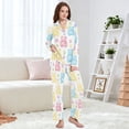 thumbnail image 4 of FORMRS Womens Pajama Set Long Sleeve Top and Pants with Pockets Soft Comfy Lounge Sleepwear, Sizes S-2XL, Colorful Gummy Bears Pattern, 4 of 7