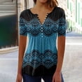 thumbnail image 2 of Pompotops Femmes Mode Décontractée Imprimé Col Rond Ample Manches Courtes T-shirt Haut Blouse Chandail Liquidation, 2 of 5
