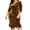 Brown, variant on Womens Plus Size Velour Midi Dress V Neck 3/4 Sleeve Ruched Ruffle Hem Bodycon Dresses Fleece Cozy Cocktail Dress