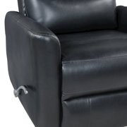 New Classic Furniture Takami Faux Leather Swivel Recliner in Black