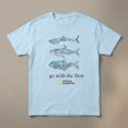 thumbnail image 6 of National Geographic t-shirt with three blue fish graphic and the words 'go with the flow', 6 of 6