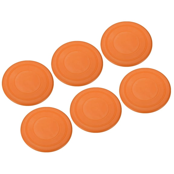 Uxcell 7 Inch Flying Disc, TPR Flying Discs Soft Waterproof for Adults Dog Outdoor Playing Sport Game, Orange 6Pcs